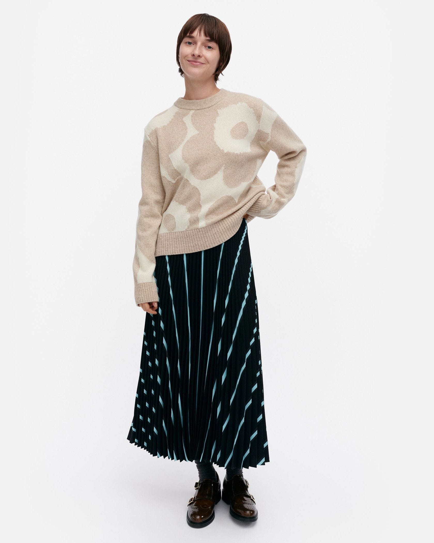 Marimekko TAHTI Unikko ニットセーター M marimekko ニット セーター Unikko / jacquard knits レディース