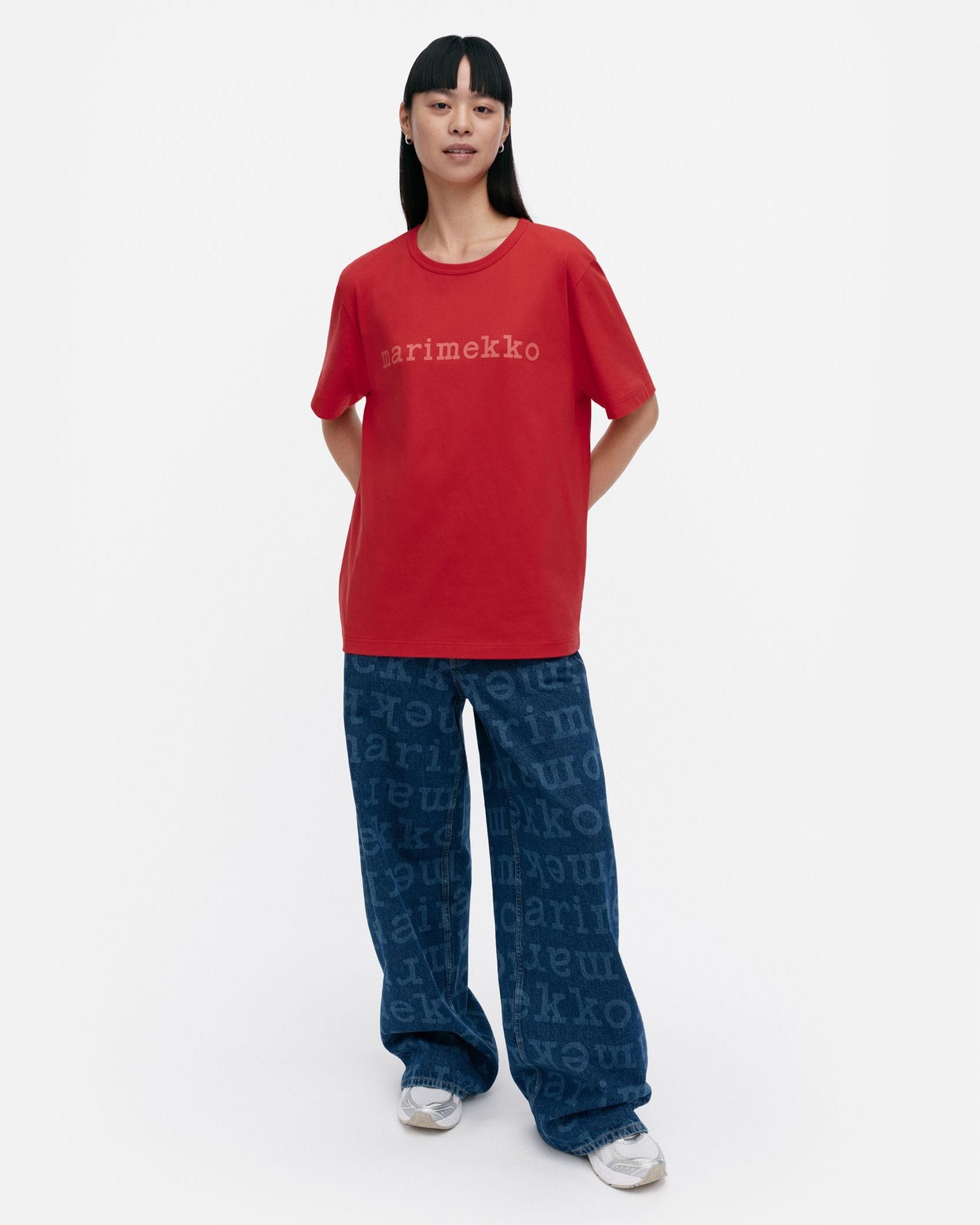 marimekko ロゴ　Tシャツ erna Unikko /placement t-shirt（Tシャツ/カットソー