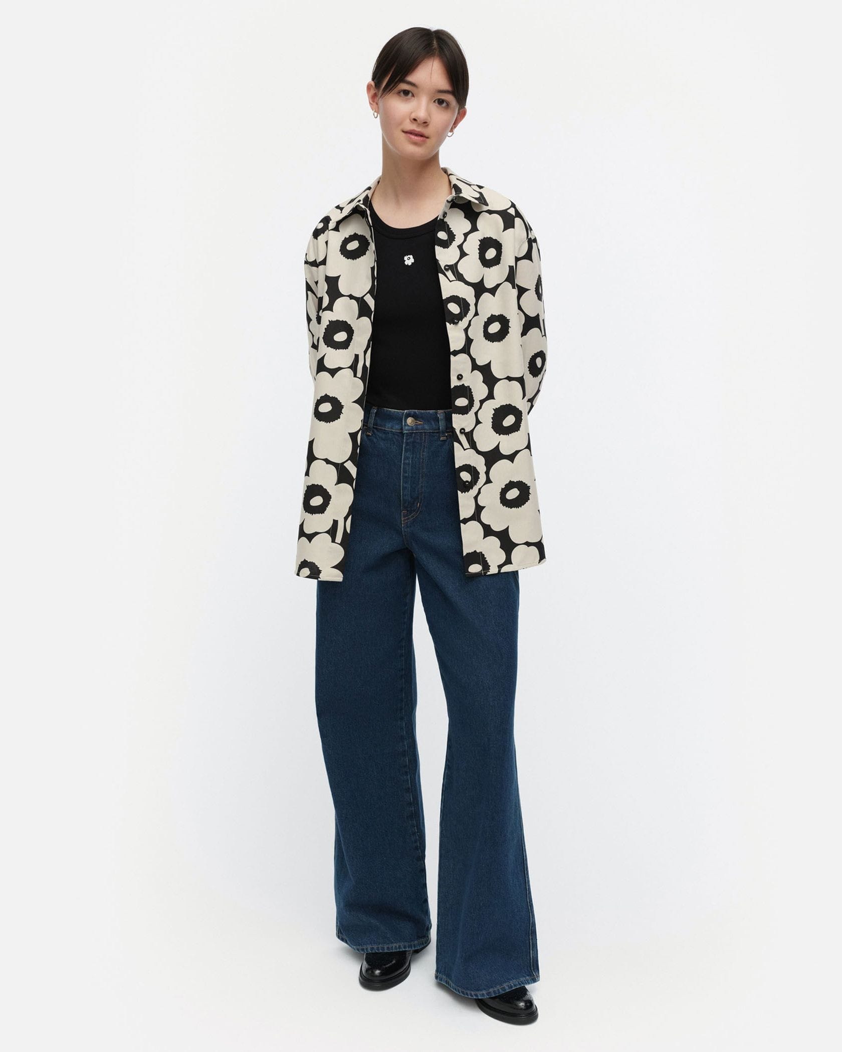 【最終価格】marimekko シャツ　UNIKKO キュプラ marimekko シャツ UNIKKO キュプラ