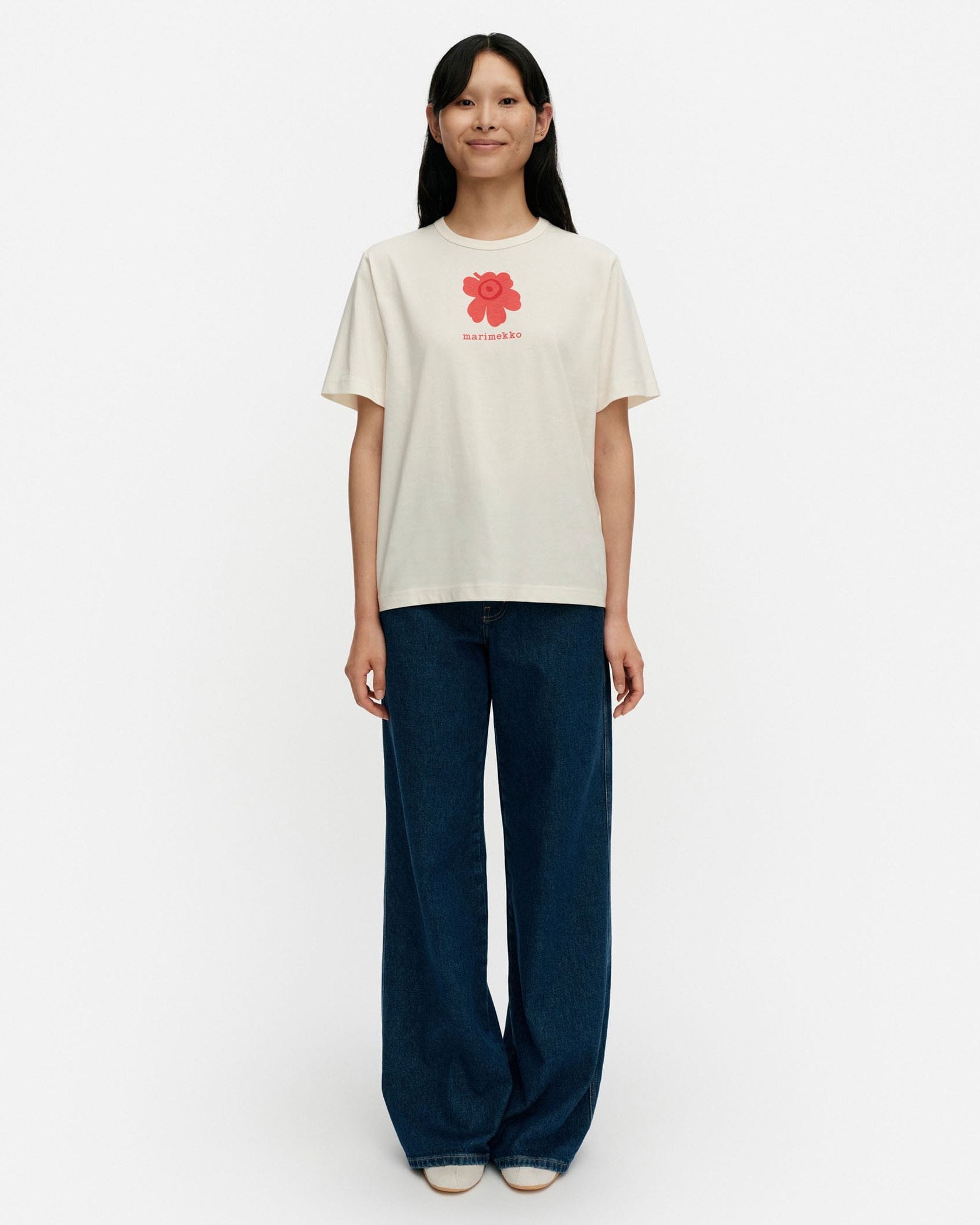 【新品】marimekko Tシャツ Erna Unikko placement Erna Unikko Placement kioski t-shirt